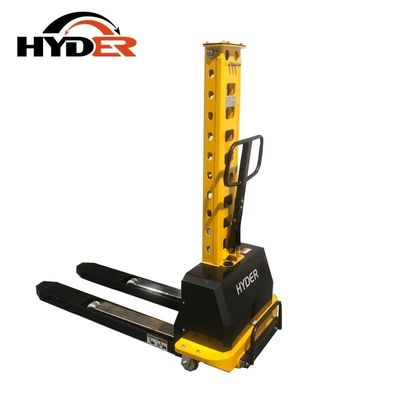 1250mm Fork Length Hyder 1000kg Semi Electric Self-Loading Stacker Portable Forklift